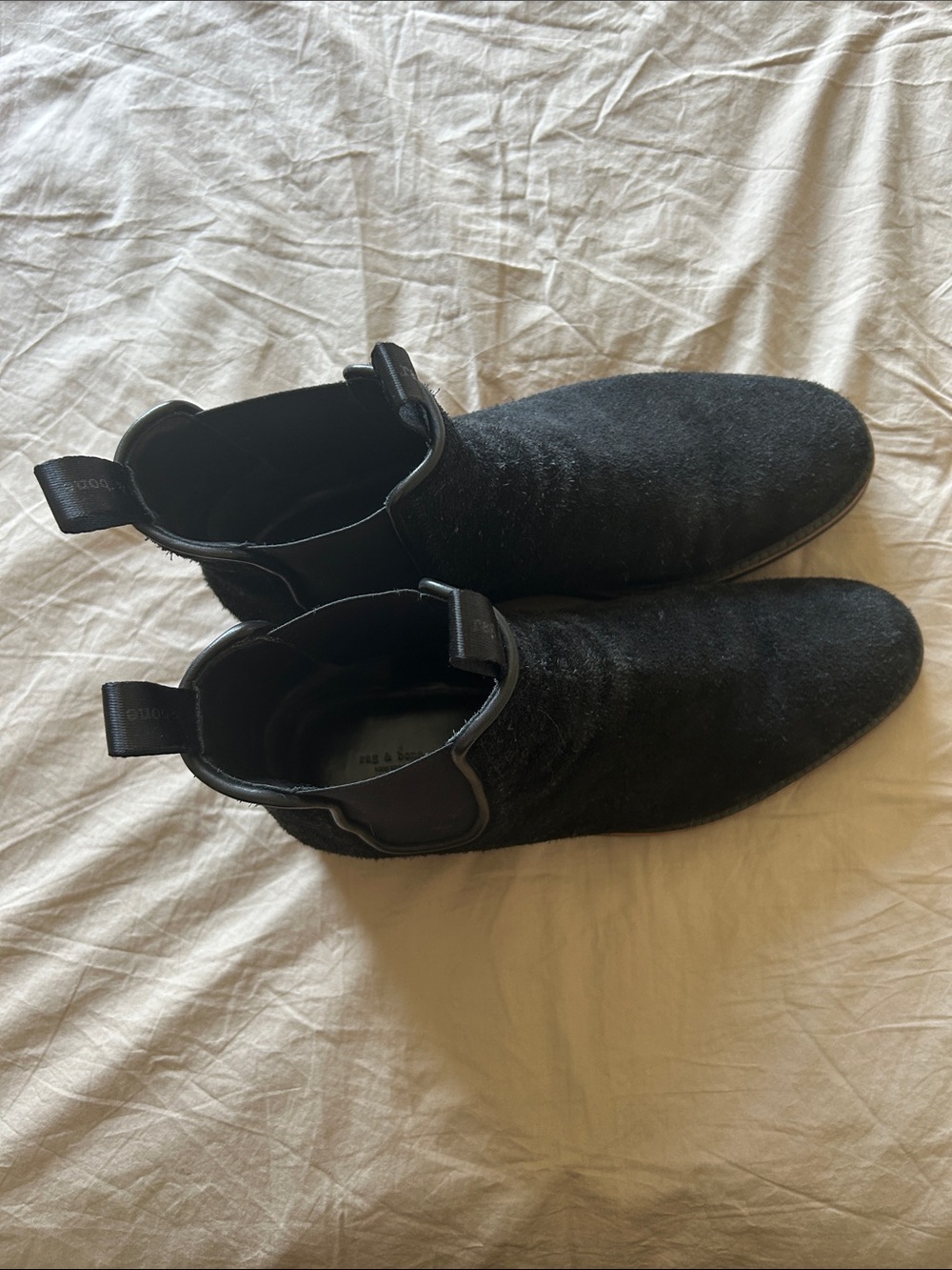 Men's Rag & Bone Black Suede Chelsea Boots - Classic Slip-On Ankle Boots